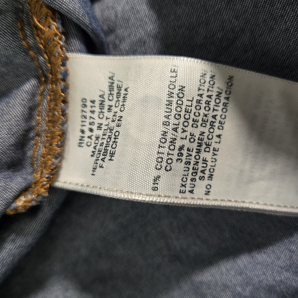True Religion Lace up Denim Chambray Dress in Fossil Silk Color size Small EUC - Picture 10 of 13